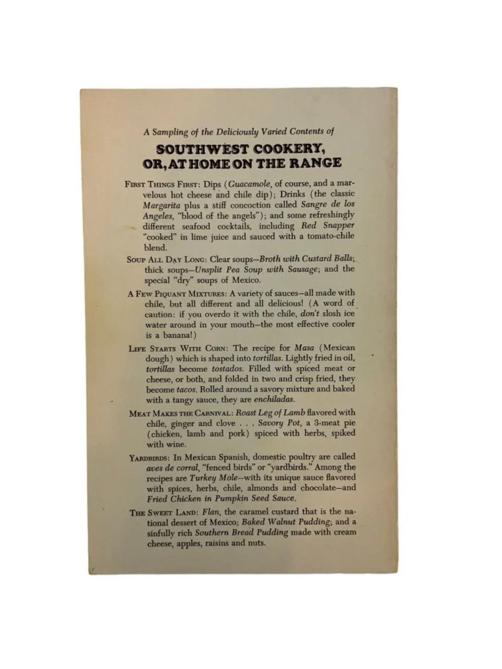 Southwest Cookery Or At Home On The Range By Richard Wormser 1969 Paperback Book